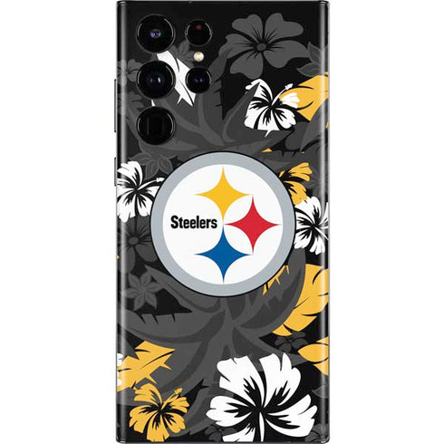 NFL Pittsburgh Steelers Tropical Print Galaxy S22 Ultra Skin