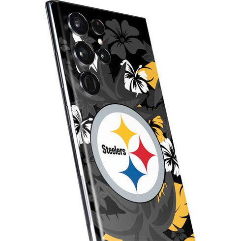 NFL Pittsburgh Steelers Tropical Print Galaxy S22 Ultra Skin
