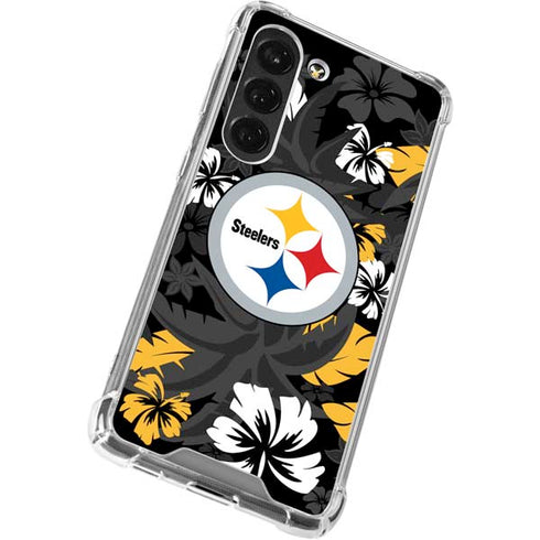 NFL Pittsburgh Steelers Tropical Print Galaxy S23 Clear Case