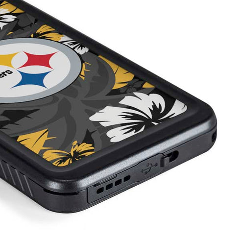 NFL Pittsburgh Steelers Tropical Print Galaxy S23 Waterproof Case