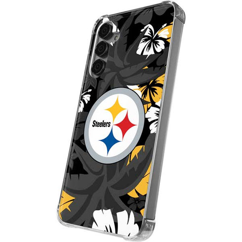 NFL Pittsburgh Steelers Tropical Print Galaxy S24 Plus Clear Case