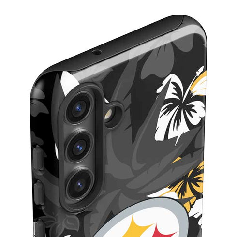 NFL Pittsburgh Steelers Tropical Print Galaxy S24 Plus Impact Case