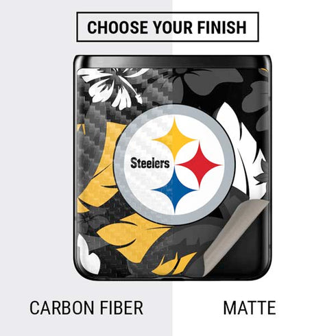 NFL Pittsburgh Steelers Tropical Print Galaxy Z Flip Skin