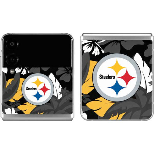 NFL Pittsburgh Steelers Tropical Print Galaxy Z Flip4 5G Skin