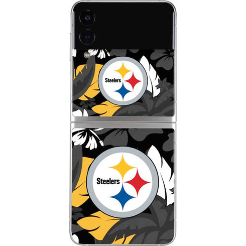 NFL Pittsburgh Steelers Tropical Print Galaxy Z Flip4 5G Skin