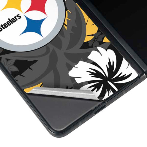 NFL Pittsburgh Steelers Tropical Print Galaxy Z Fold4 5G Skin