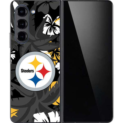 NFL Pittsburgh Steelers Tropical Print Galaxy Z Fold5 5G Skin