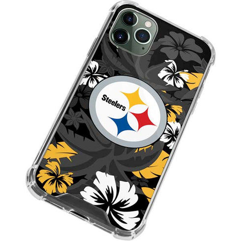 NFL Pittsburgh Steelers Tropical Print iPhone 11 Pro Max Clear Case