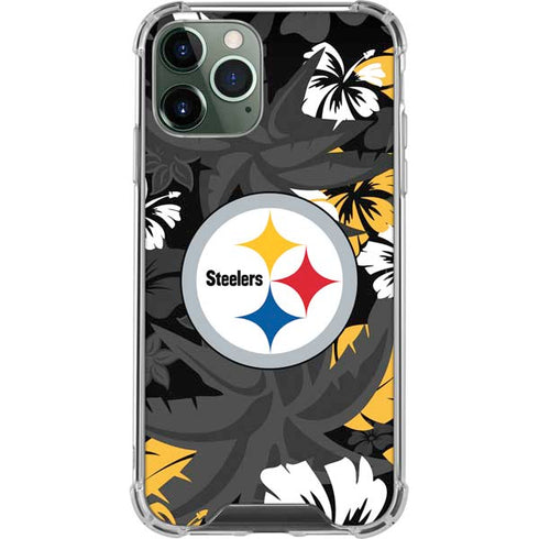 NFL Pittsburgh Steelers Tropical Print iPhone 11 Pro Max Clear Case