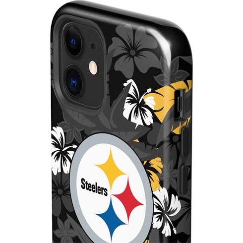 NFL Pittsburgh Steelers Tropical Print iPhone 12 Impact Case