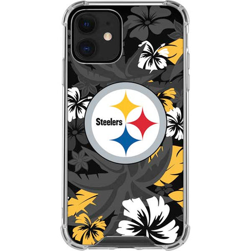 NFL Pittsburgh Steelers Tropical Print iPhone 12 Mini Clear Case