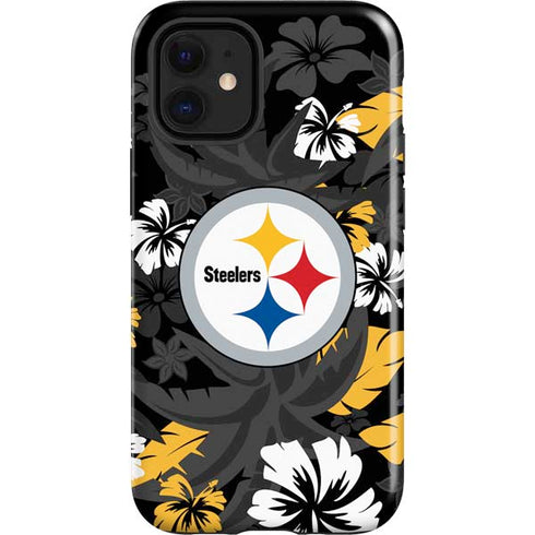 NFL Pittsburgh Steelers Tropical Print iPhone 12 Mini Impact Case
