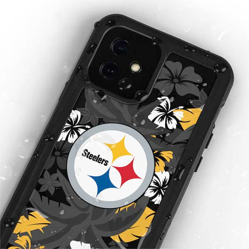 NFL Pittsburgh Steelers Tropical Print iPhone 12 Mini Waterproof Case
