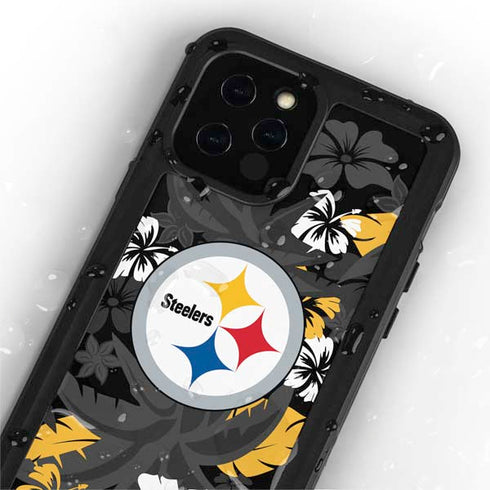 NFL Pittsburgh Steelers Tropical Print iPhone 12 Pro Waterproof Case