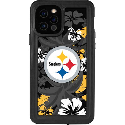 NFL Pittsburgh Steelers Tropical Print iPhone 12 Pro Waterproof Case
