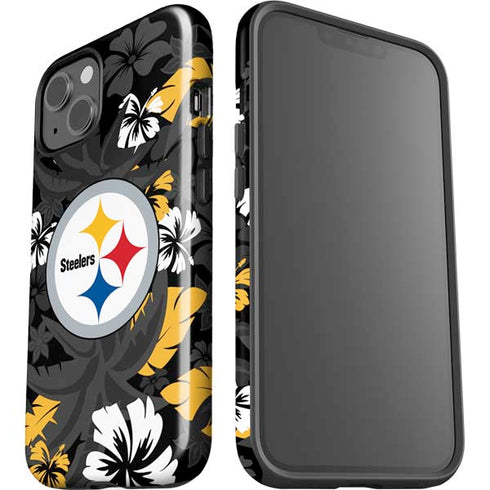 NFL Pittsburgh Steelers Tropical Print iPhone 14 Plus Impact Case