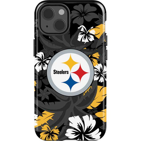 NFL Pittsburgh Steelers Tropical Print iPhone 14 Impact Case