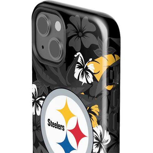 NFL Pittsburgh Steelers Tropical Print iPhone 15 Impact Case