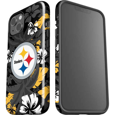 NFL Pittsburgh Steelers Tropical Print iPhone 15 Impact Case