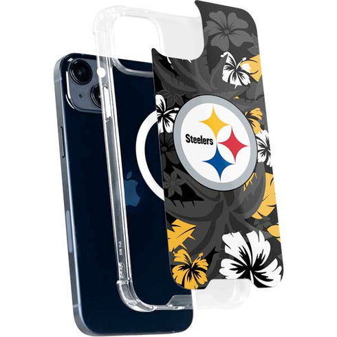 NFL Pittsburgh Steelers Tropical Print iPhone 15 Plus MagSafe Case