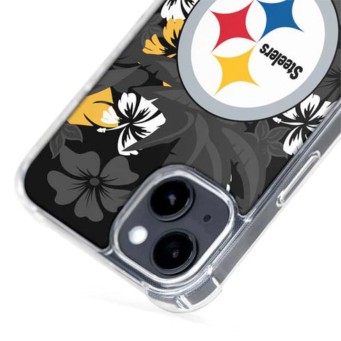 NFL Pittsburgh Steelers Tropical Print iPhone 15 Plus MagSafe Case
