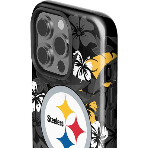 NFL Pittsburgh Steelers Tropical Print iPhone 14 Pro Impact Case