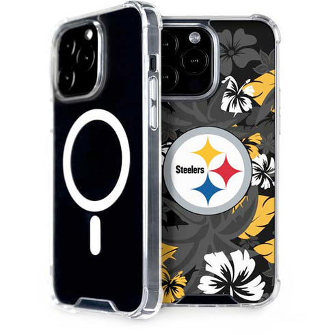 NFL Pittsburgh Steelers Tropical Print iPhone 15 Pro Max MagSafe Case