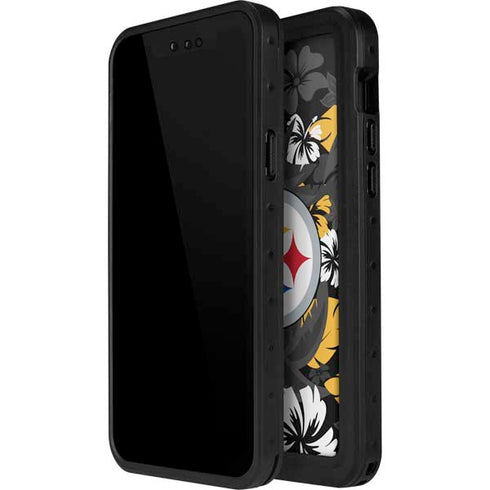 NFL Pittsburgh Steelers Tropical Print iPhone 14 Pro Max Waterproof Case