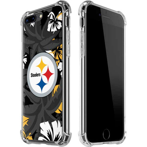 NFL Pittsburgh Steelers Tropical Print iPhone 7/8 Plus Clear Case