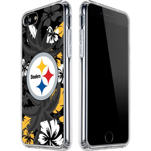 NFL Pittsburgh Steelers Tropical Print iPhone SE (2nd & 3rd Gen) Clear Case