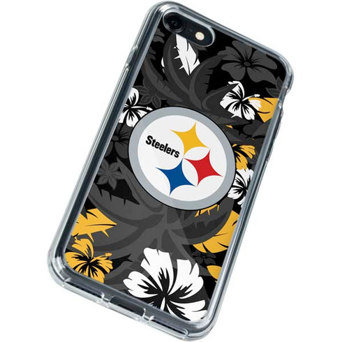 NFL Pittsburgh Steelers Tropical Print iPhone SE (2nd & 3rd Gen) Clear Case