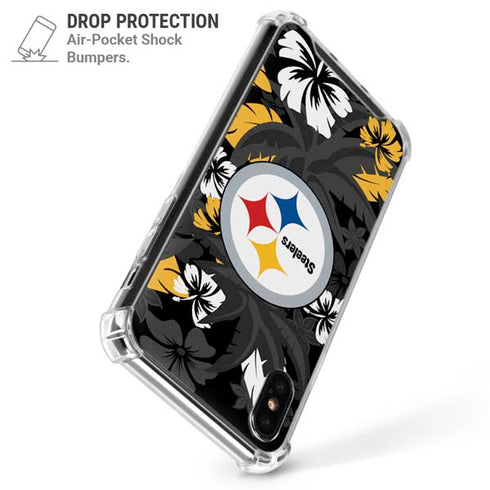 NFL Pittsburgh Steelers Tropical Print iPhone X/XS Clear Case