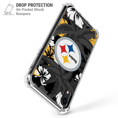 NFL Pittsburgh Steelers Tropical Print iPhone XR Clear Case