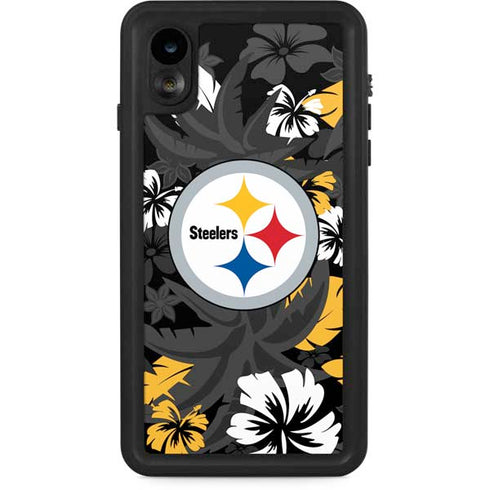 NFL Pittsburgh Steelers Tropical Print iPhone XR Waterproof Case