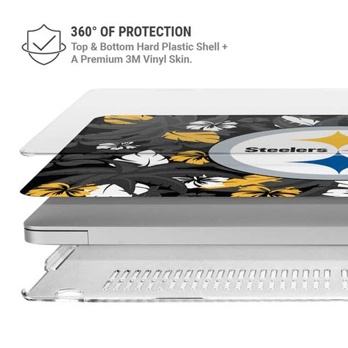 NFL Pittsburgh Steelers Tropical Print MacBook Air 15in (2023-2025) Case plus Skin