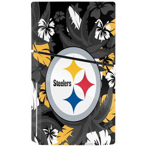 NFL Pittsburgh Steelers Tropical Print PS5 Slim Disk Bundle Skin