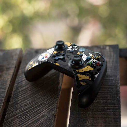 NFL Pittsburgh Steelers Tropical Print Xbox One S Controller Skin