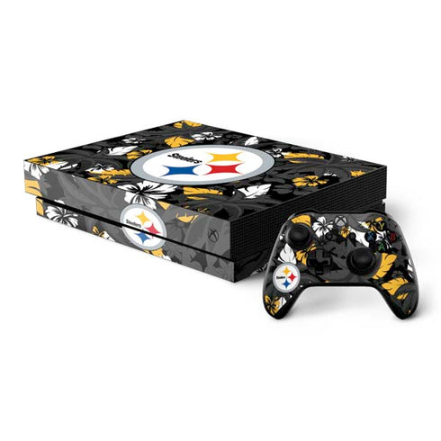 NFL Pittsburgh Steelers Tropical Print Xbox One X Bundle Skin