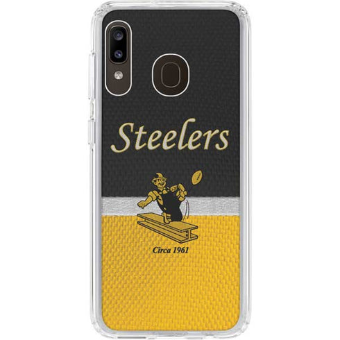 NFL Pittsburgh Steelers Vintage Galaxy A20 Clear Case