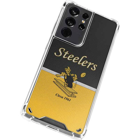 NFL Pittsburgh Steelers Vintage Galaxy S21 Ultra 5G Clear Case