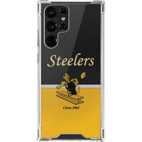 NFL Pittsburgh Steelers Vintage Galaxy S22 Ultra Clear Case
