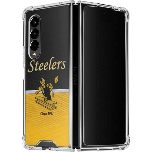 NFL Pittsburgh Steelers Vintage Galaxy Z Fold4 5G Clear Case