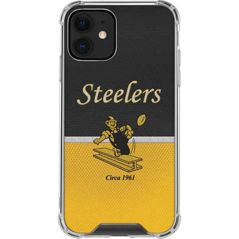 NFL Pittsburgh Steelers Vintage iPhone 12 Clear Case