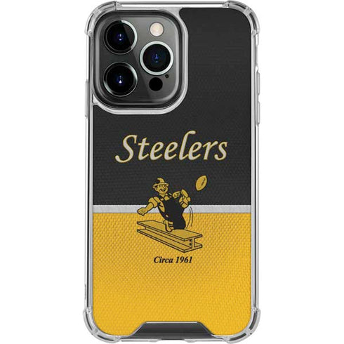 NFL Pittsburgh Steelers Vintage iPhone 13 Pro Clear Case
