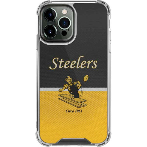 NFL Pittsburgh Steelers Vintage iPhone 13 Pro Max Clear Case
