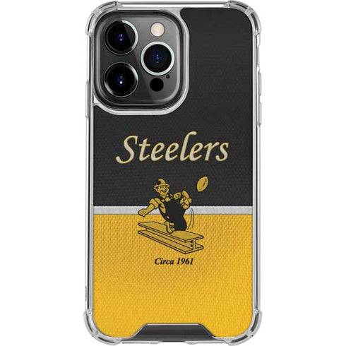 NFL Pittsburgh Steelers Vintage iPhone 15 Pro Clear Case