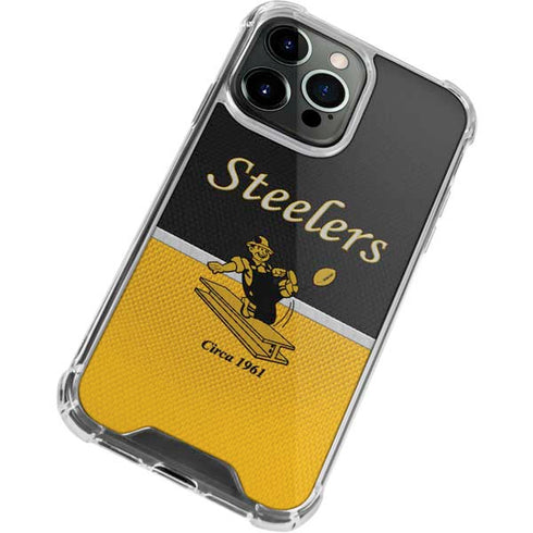 NFL Pittsburgh Steelers Vintage iPhone 15 Pro Clear Case
