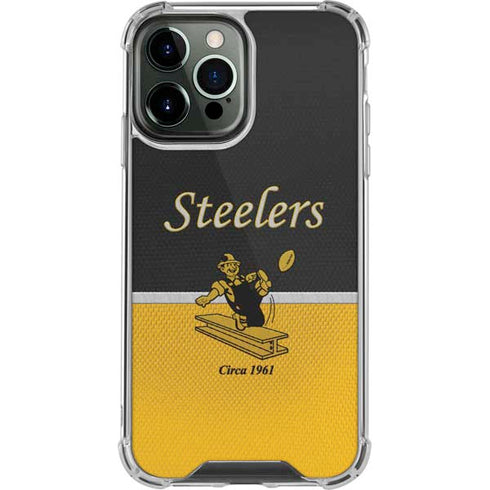 NFL Pittsburgh Steelers Vintage iPhone 14 Pro Max Clear Case