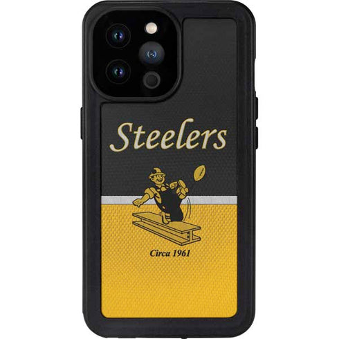 NFL Pittsburgh Steelers Vintage iPhone 14 Pro Max Waterproof Case