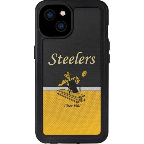 NFL Pittsburgh Steelers Vintage iPhone 15 Plus Waterproof Case